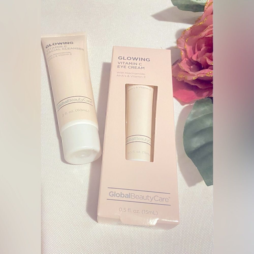 🛍️Global BeautyCare Glowing vitamin C Eye Cream & Facial Cleanser 2FL.OZ, 0.5OZ